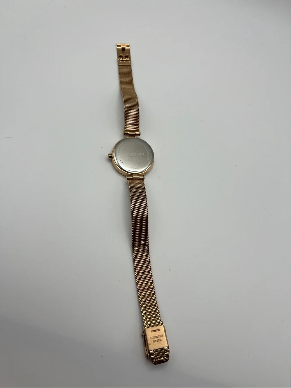 Kenneth Cole Women's Gold Mesh Bracelet Watch with White Dial